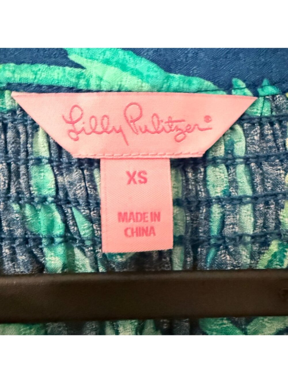 Lilly Pulitzer Blue Green Bamboo Blouse Pant Set Womens Size XS/S - Picture 3 of 13